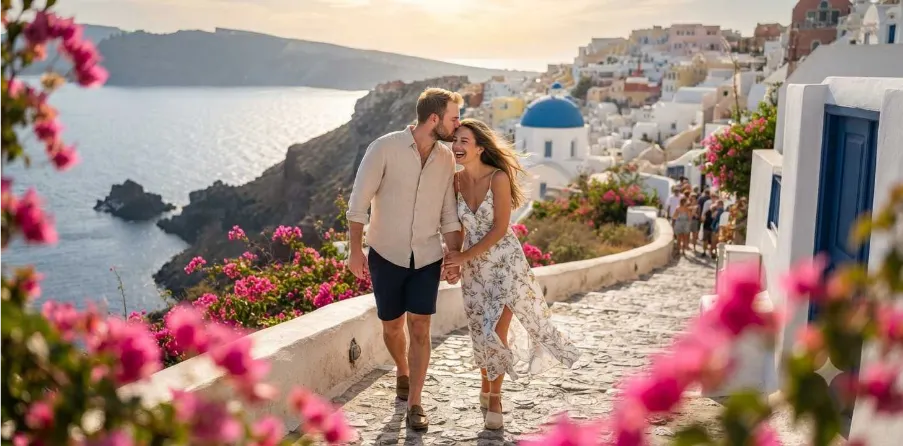 Romantic Greece Captions