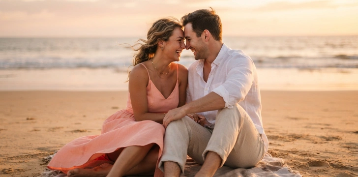 Beach Couple Captions   