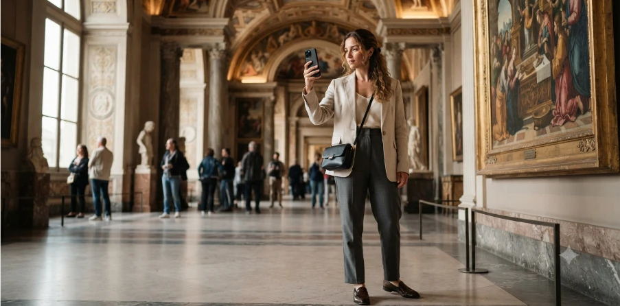 Louvre Museum Photo Captions            